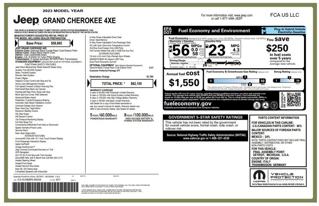 Used 2023 Jeep Grand Cherokee 4WD 4xe image 3