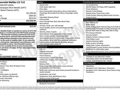 Used 2013 Chevrolet Malibu LS w/ Protection Package image 3