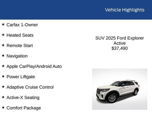Used 2025 Ford Explorer Active w/ Active Comfort Package image 2
