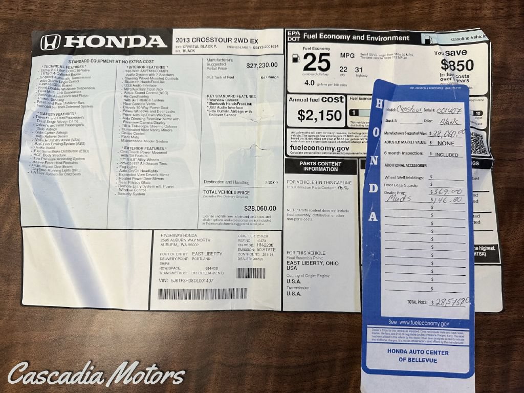 Used 2013 Honda Crosstour EX image 2