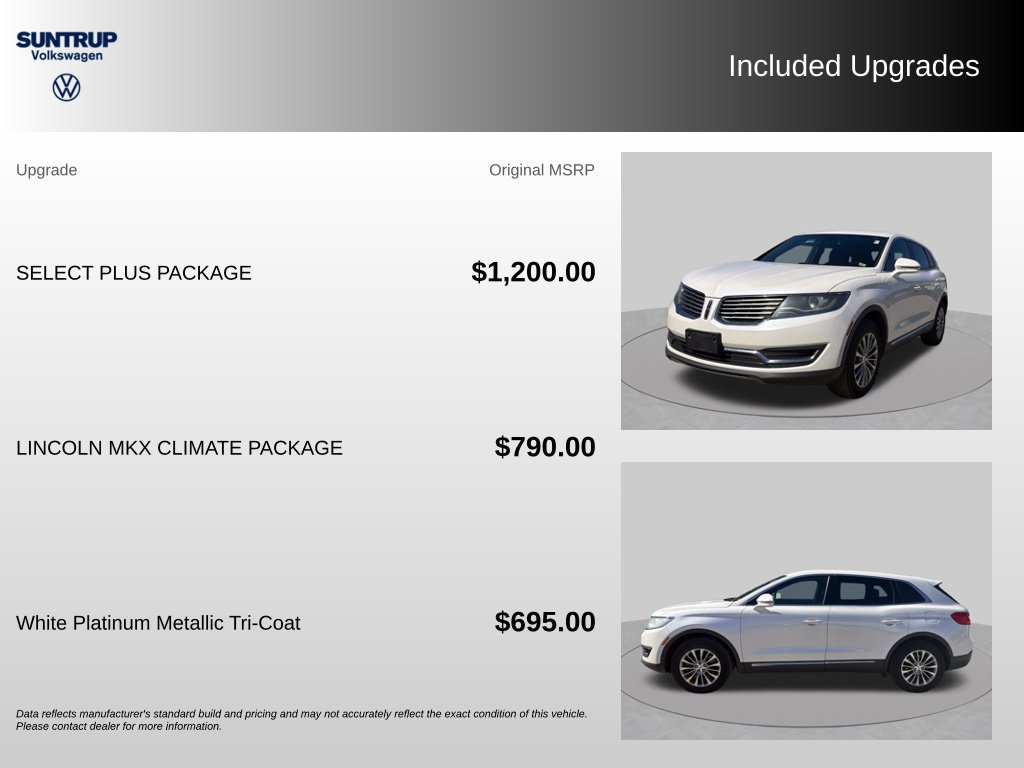 Used 2018 Lincoln MKX Select w/ Select Plus Package FWD image 2