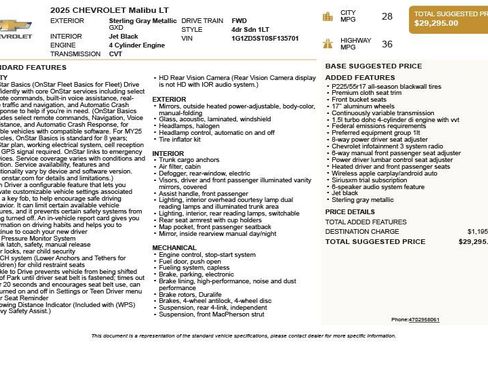 Used 2025 Chevrolet Malibu LT FWD image 3