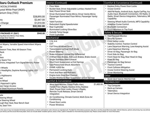 Used 2020 Subaru Outback Premium w/ Popular Package #1 image 21