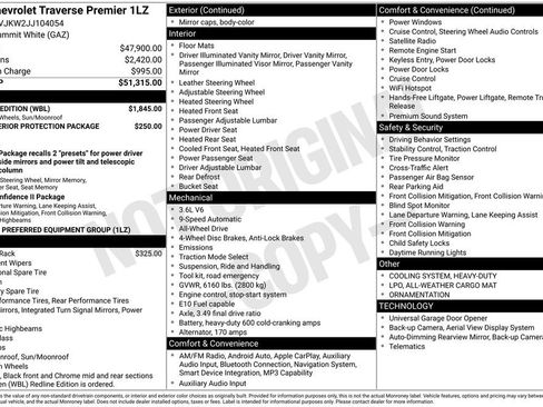 Used 2018 Chevrolet Traverse Premier w/ Redline Edition AWD/4WD image 9