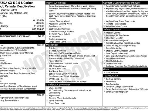 Used 2024 MAZDA CX-5 Carbon Edition image 9