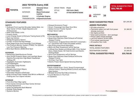 Used 2023 Toyota Camry XSE FWD image 4