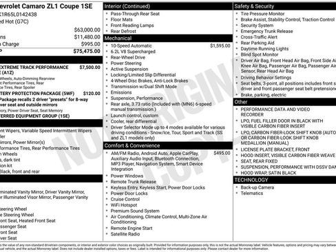 Used 2020 Chevrolet Camaro ZL1 image 16