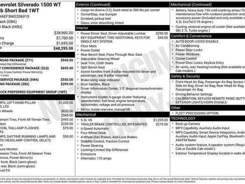 Used 2021 Chevrolet Silverado 1500 W/T w/ Z71 Off-Road Package AWD/4WD image 15