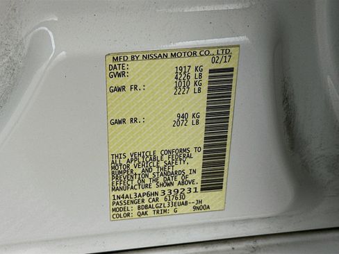 Used 2017 Nissan Altima 2.5 S w/ Power Driver Seat Package FWD image 12