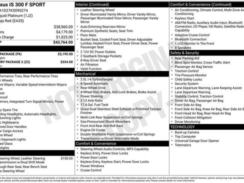 Used 2019 Lexus IS 300 F Sport w/ F Sport Package RWD image 8