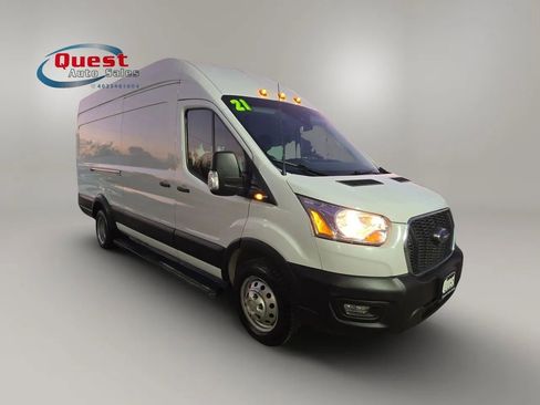 Used 2021 Ford Transit 350 148 High Roof Extended DRW w/ Load Area Protection Package RWD image 1