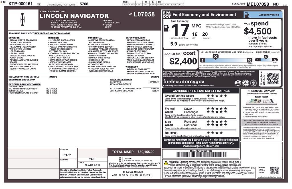 Used 2021 Lincoln Navigator L Reserve AWD/4WD image 45