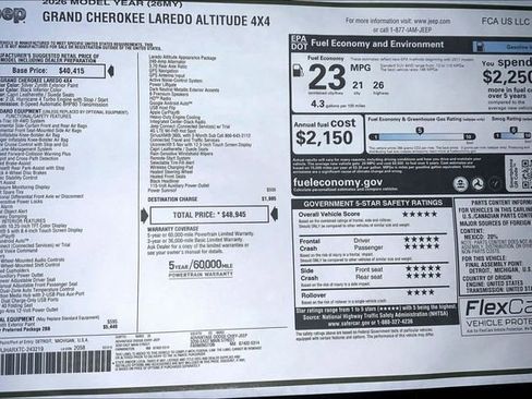 New 2026 Jeep Grand Cherokee Altitude AWD/4WD image 22
