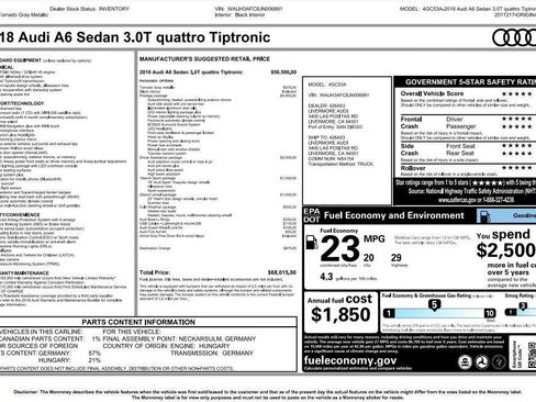 Used 2018 Audi A6 3.0T Prestige w/ Prestige Package image 5