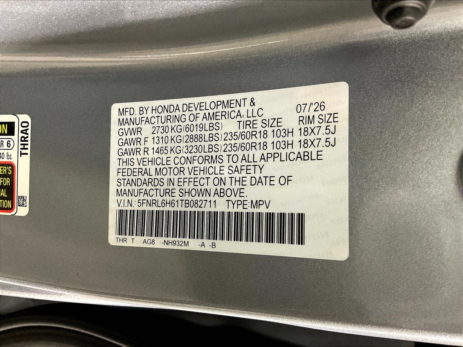New 2026 Honda Odyssey EX-L image 22