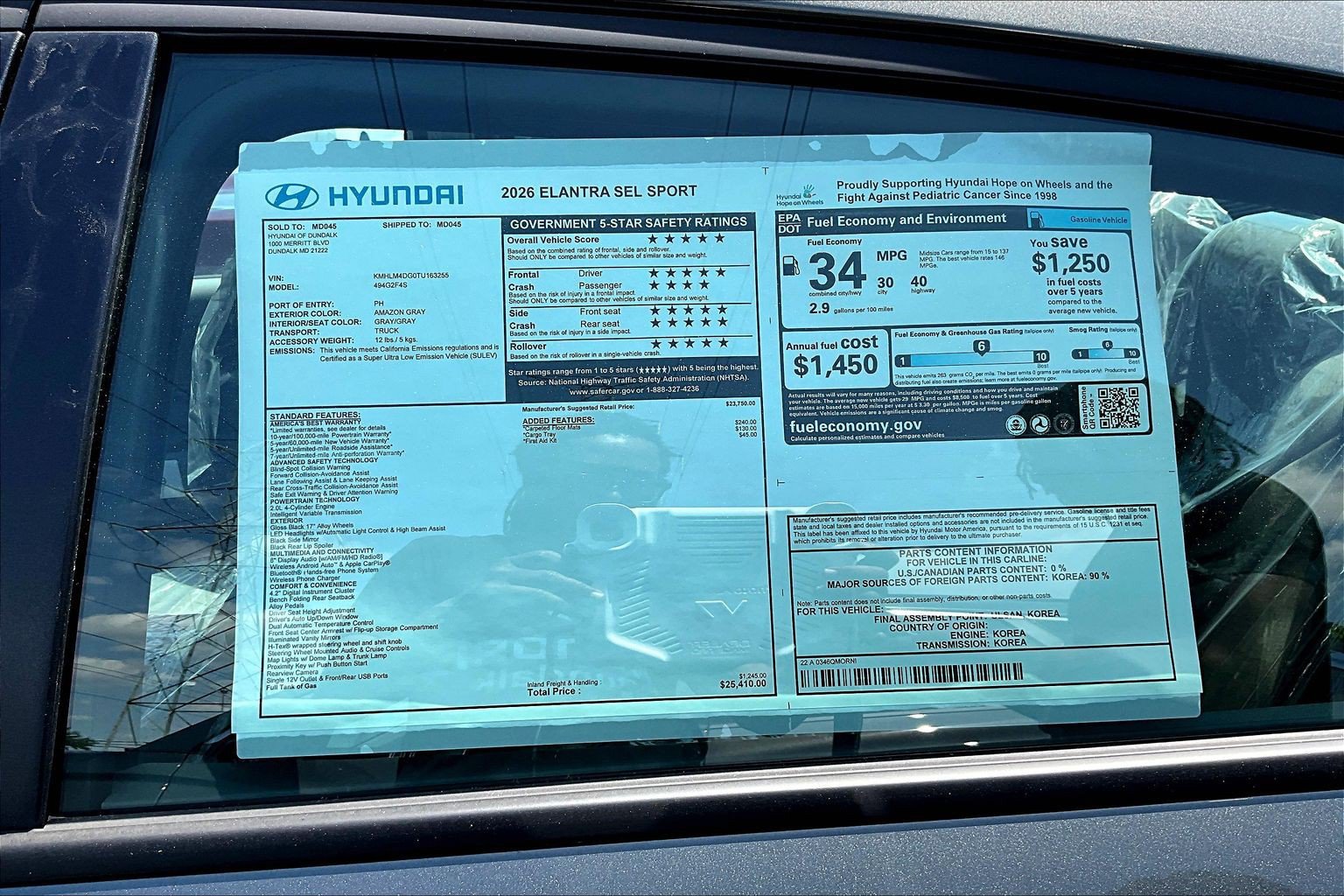 New 2026 Hyundai Elantra Sport FWD image 16