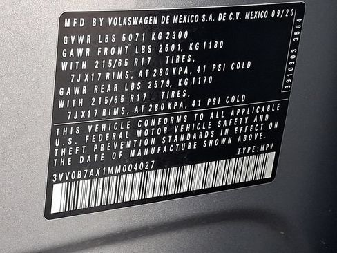Used 2021 Volkswagen Tiguan S AWD/4WD image 24