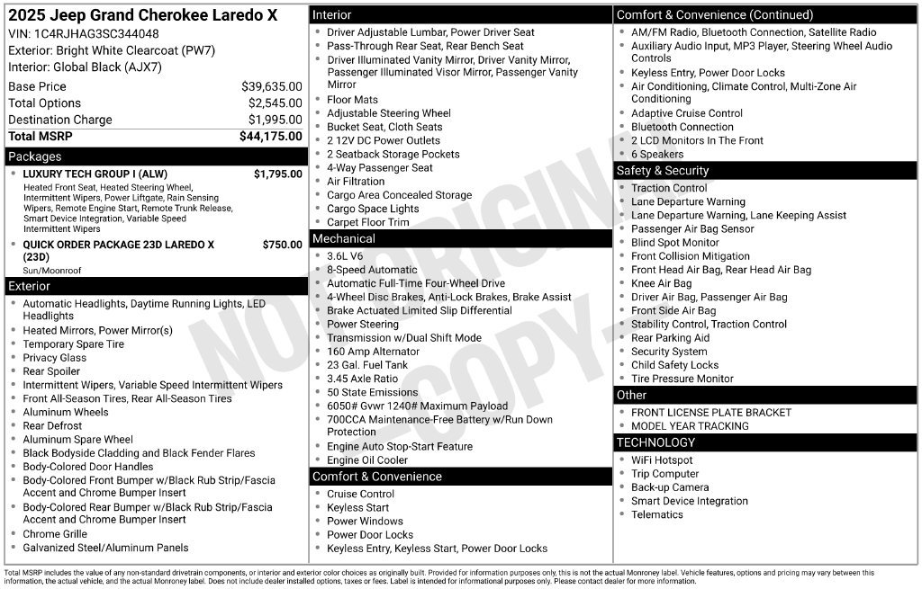 Used 2025 Jeep Grand Cherokee Laredo X w/ Luxury Tech Group I AWD/4WD image 24