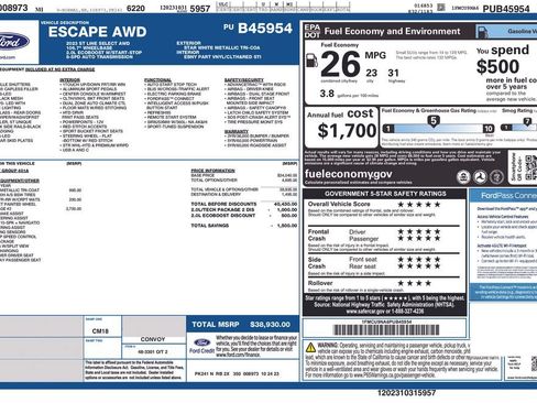 Certified 2023 Ford Escape ST-Line Select w/ Tech Pack #2 AWD/4WD image 12
