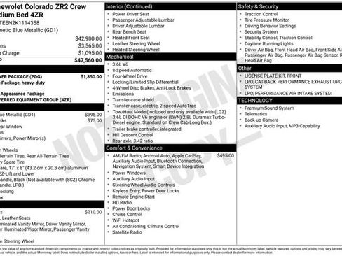Used 2019 Chevrolet Colorado ZR2 w/ LPO, Power Package AWD/4WD image 6