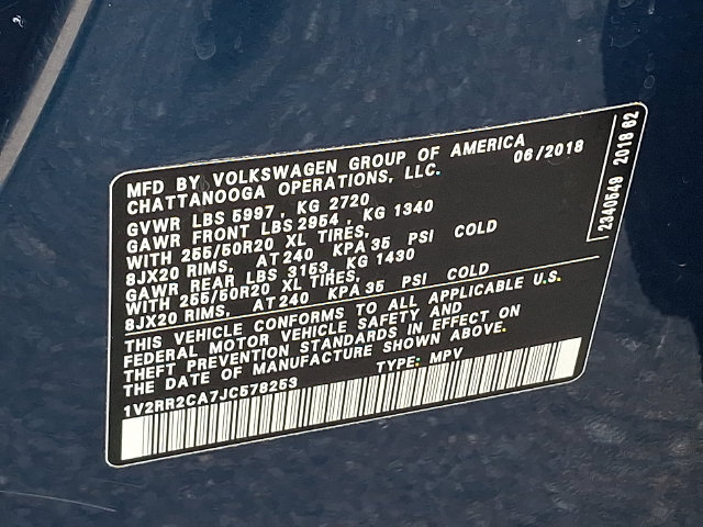 Used 2018 Volkswagen Atlas SEL w/ R-Line Package AWD/4WD image 27
