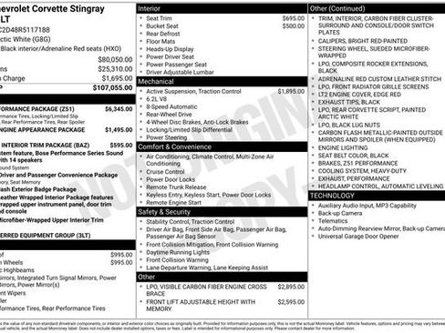 Used 2024 Chevrolet Corvette Stingray Premium Cpe w/ Z51 Performance Package RWD image 47
