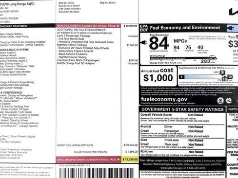 Certified 2026 Kia EV9 Land w/ Nightfall Edition Package AWD/4WD image 54