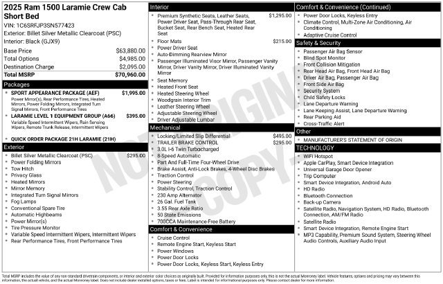 Used 2025 RAM 1500 Laramie w/ Sport Appearance Package AWD/4WD image 21