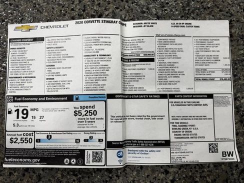 Used 2020 Chevrolet Corvette Stingray Preferred Cpe w/ 2LT Preferred Equipment Group image 41