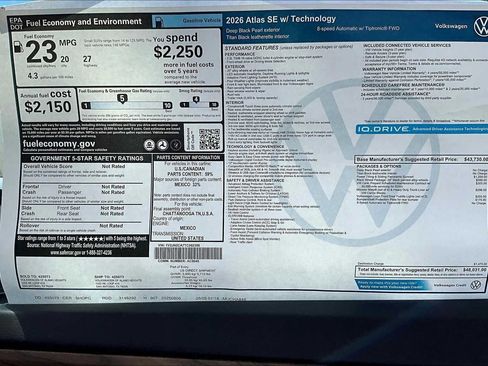 New 2026 Volkswagen Atlas SE image 19