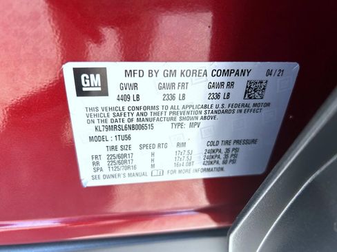 Used 2022 Chevrolet TrailBlazer LT w/ Sun and Liftgate Package AWD/4WD image 25