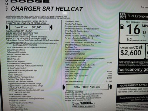 Used 2017 Dodge Charger SRT Hellcat w/ Harman/Kardon Audio Group image 19