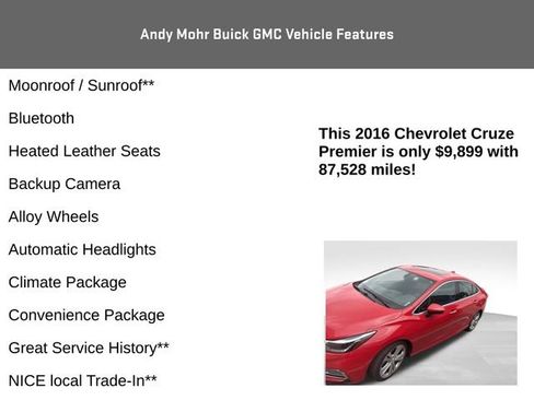 Used 2016 Chevrolet Cruze Premier FWD image 4