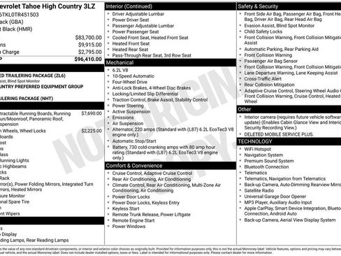 New 2026 Chevrolet Tahoe High Country AWD/4WD image 2