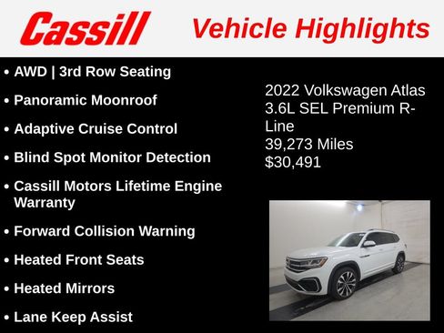 Used 2022 Volkswagen Atlas SEL Premium AWD/4WD image 3