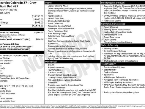 Used 2017 Chevrolet Colorado Z71 w/ Z71 Midnight Edition AWD/4WD image 16