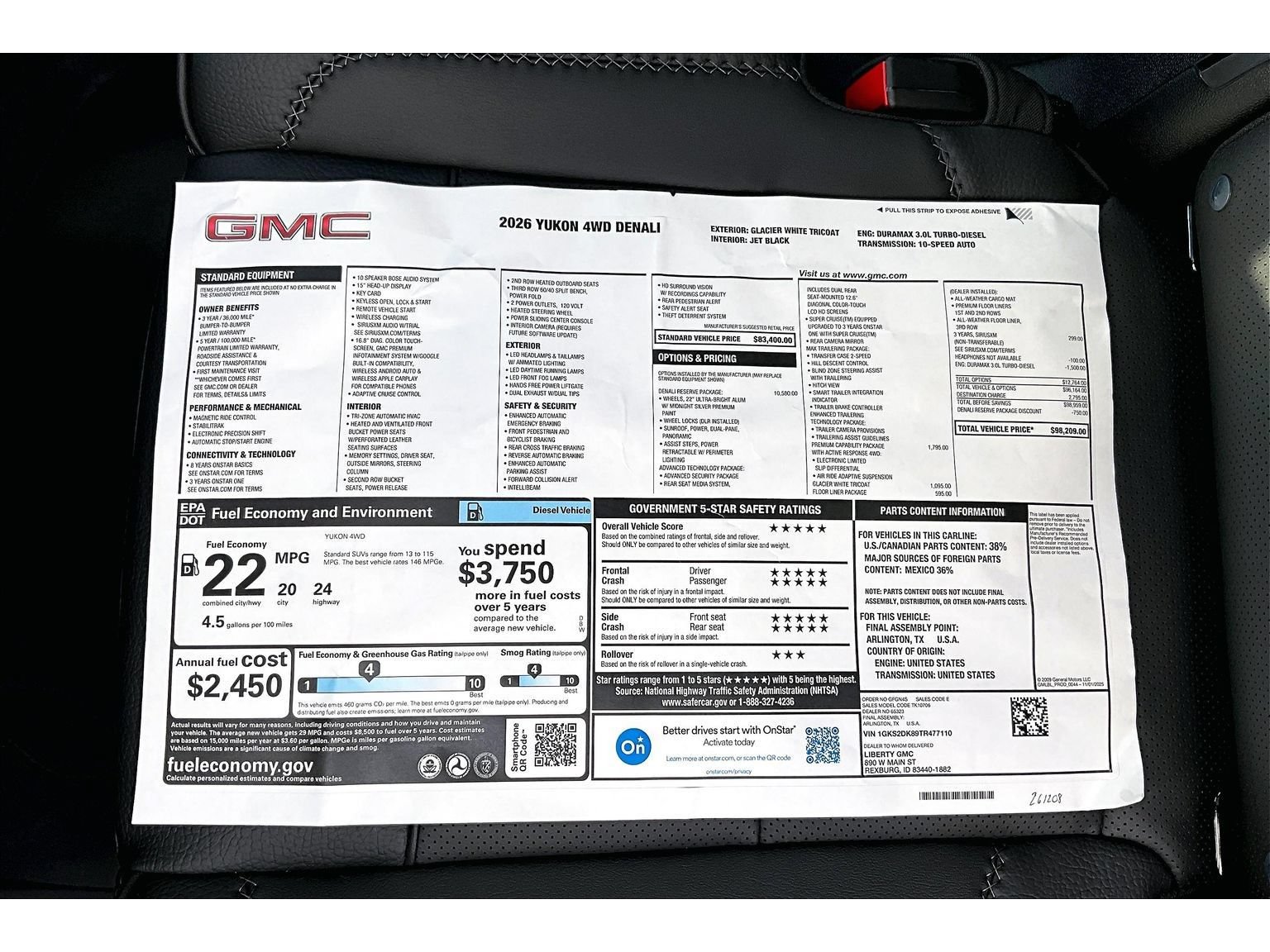 New 2026 GMC Yukon Denali w/ Denali Reserve Package AWD/4WD image 12