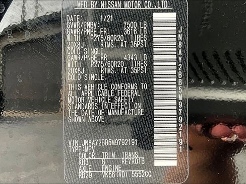 Used 2021 Nissan Armada SL w/ Captain's Chairs Package image 36