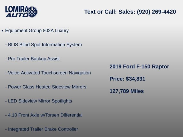 Used 2019 Ford F150 Raptor w/ Equipment Group 802A Luxury AWD/4WD image 7