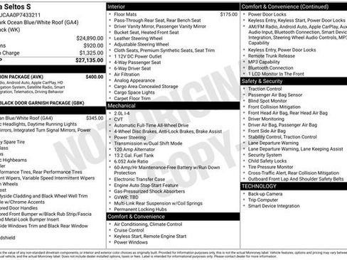 Used 2023 Kia Seltos S w/ Navigation Package image 11