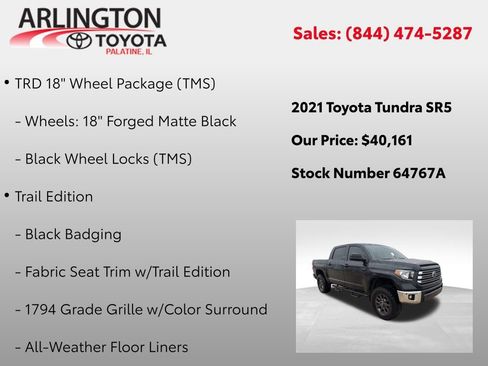 Used 2021 Toyota Tundra SR5 w/ Trail Edition image 7
