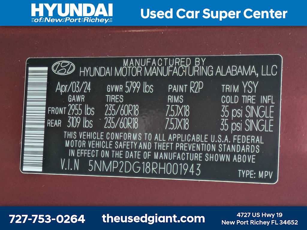 Certified 2024 Hyundai Santa Fe SEL AWD/4WD image 43