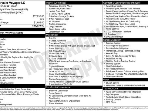 Used 2024 Chrysler Voyager LX image 55