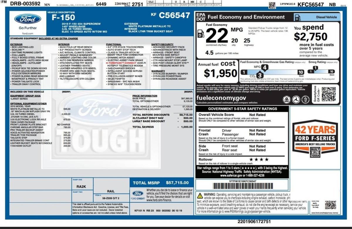 Used 2019 Ford F150 Lariat w/ Trailer Tow Package AWD/4WD image 15