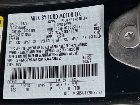 Certified 2021 Ford Bronco Sport Base image 34