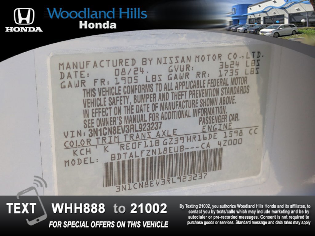 Used 2024 Nissan Versa SV w/ Trunk Package FWD image 26