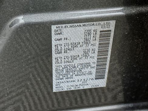 Used 2022 Nissan Murano SV w/ Cargo Package image 12