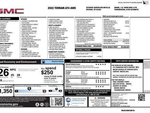 Used 2022 GMC Terrain AT4 w/ LPO, Cargo Package AWD/4WD image 2