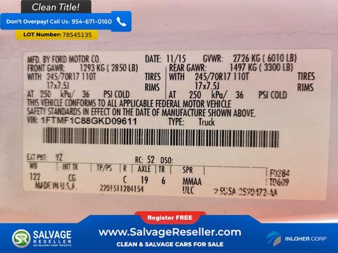 Used 2016 Ford F150 XL w/ Equipment Group 101A Mid image 13