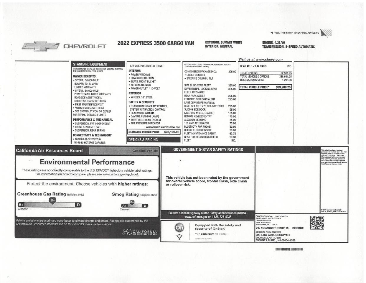 Used 2022 Chevrolet Express 3500 w/ Driver Convenience Package RWD image 24